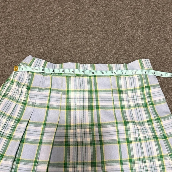 💚 Aerie Class Act Plaid Mini Skirt Blue Green Size S/P NWT - Picture 7 of 8